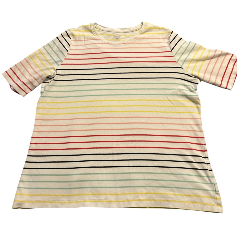 Colorful Striped Women’s Shirt PTP 22 L 26.5